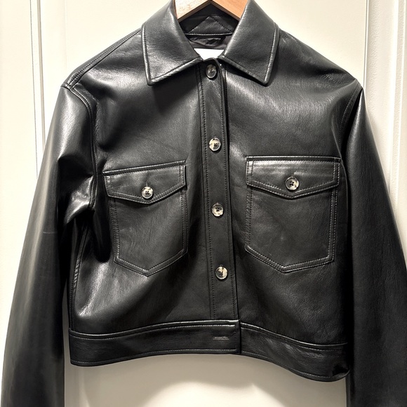 Brand new Aritzia cropped leather shirt - Picture 1 of 5